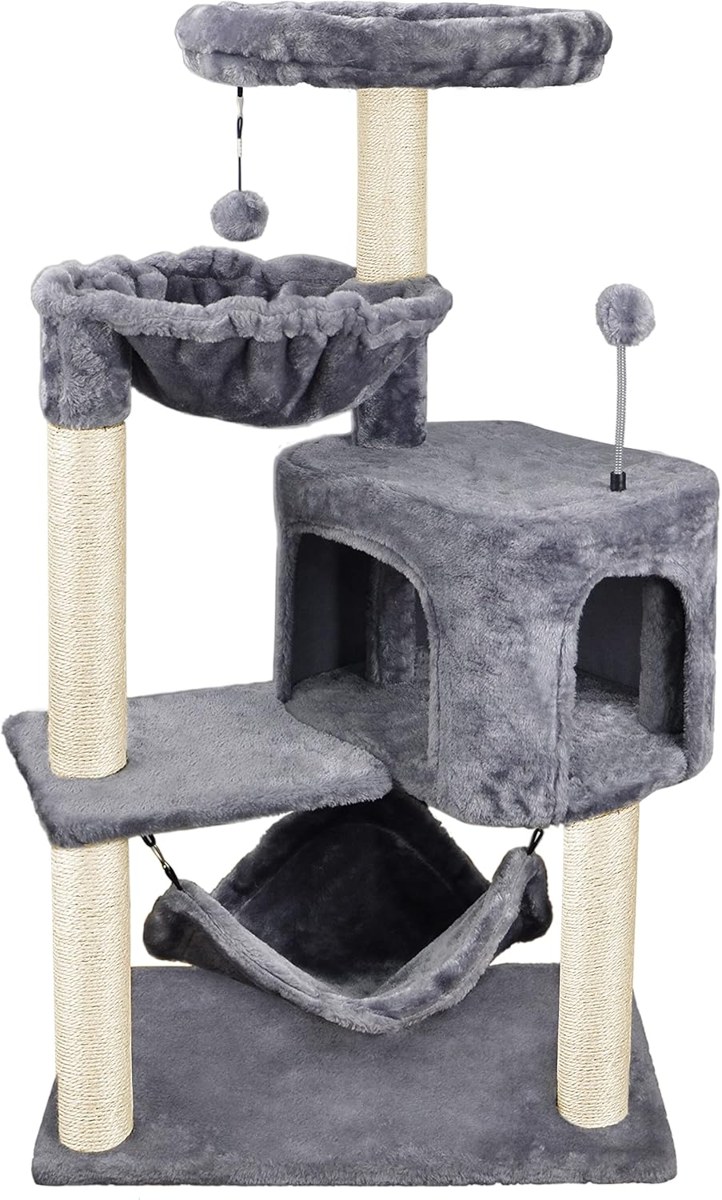 YUNIQUE Cat Tree with Condo and Big Hammock, 39.4 in